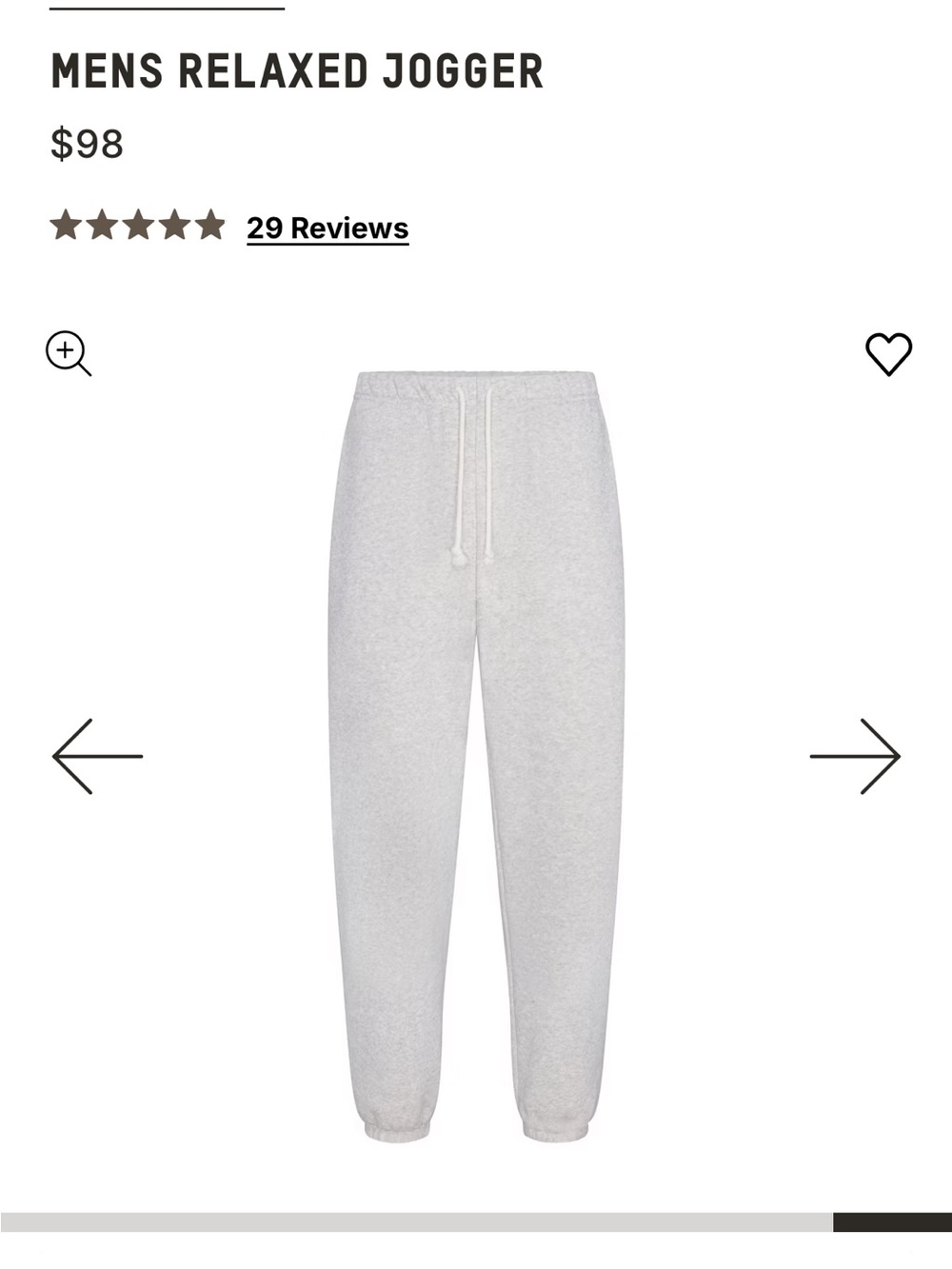 SKIMS Men's Fleece Lounge Joggers NWT - Picture 3 of 3